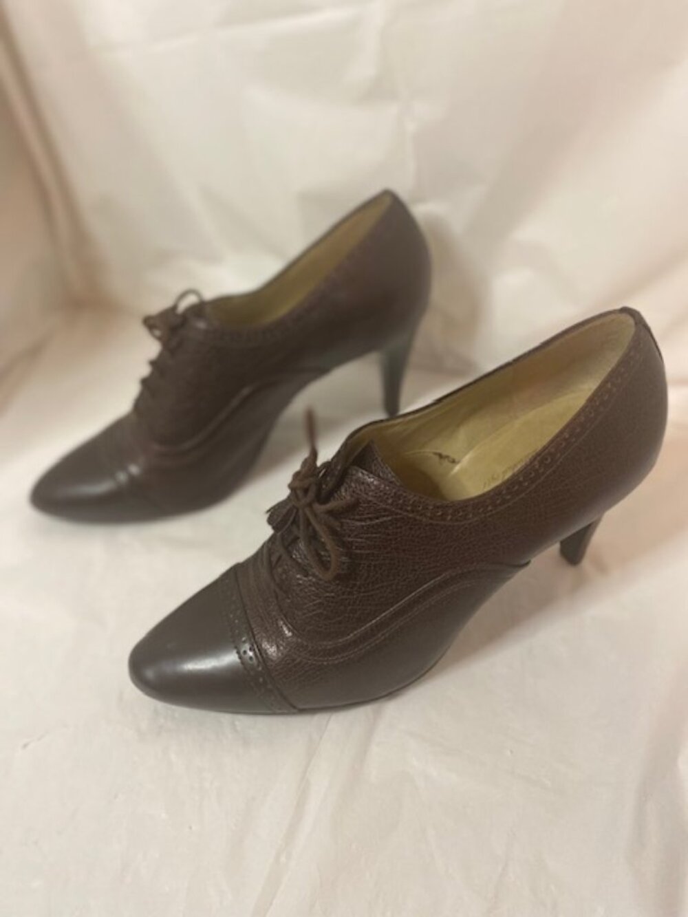 Talbots Leather Oxford Heels Dark Brown Size 8.5 M - Picture 5 of 9